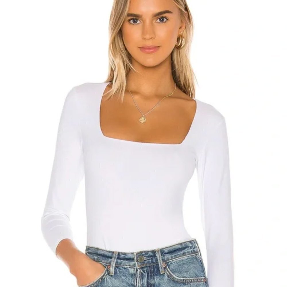 Free People Truth Or Square Bodysuit in White